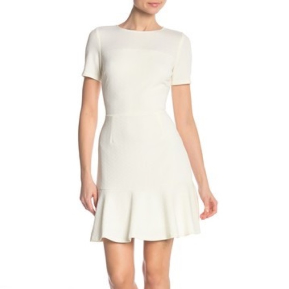 Love...ady Cap Sleeve Flounce Hem Dress